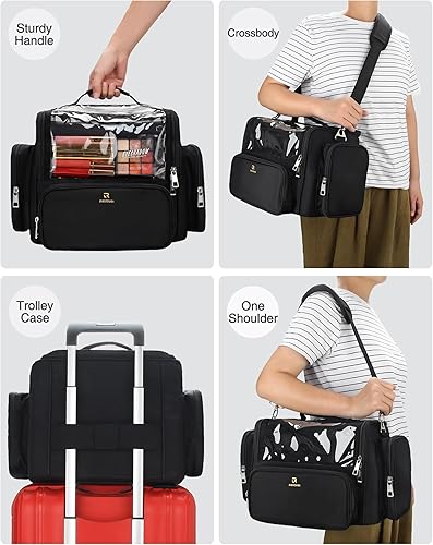 Miniatura 5 de Estuche para brochas de maquillaje, soporte grande para brochas de maquillaje profesional, estuche de viaje transparente impermeable para