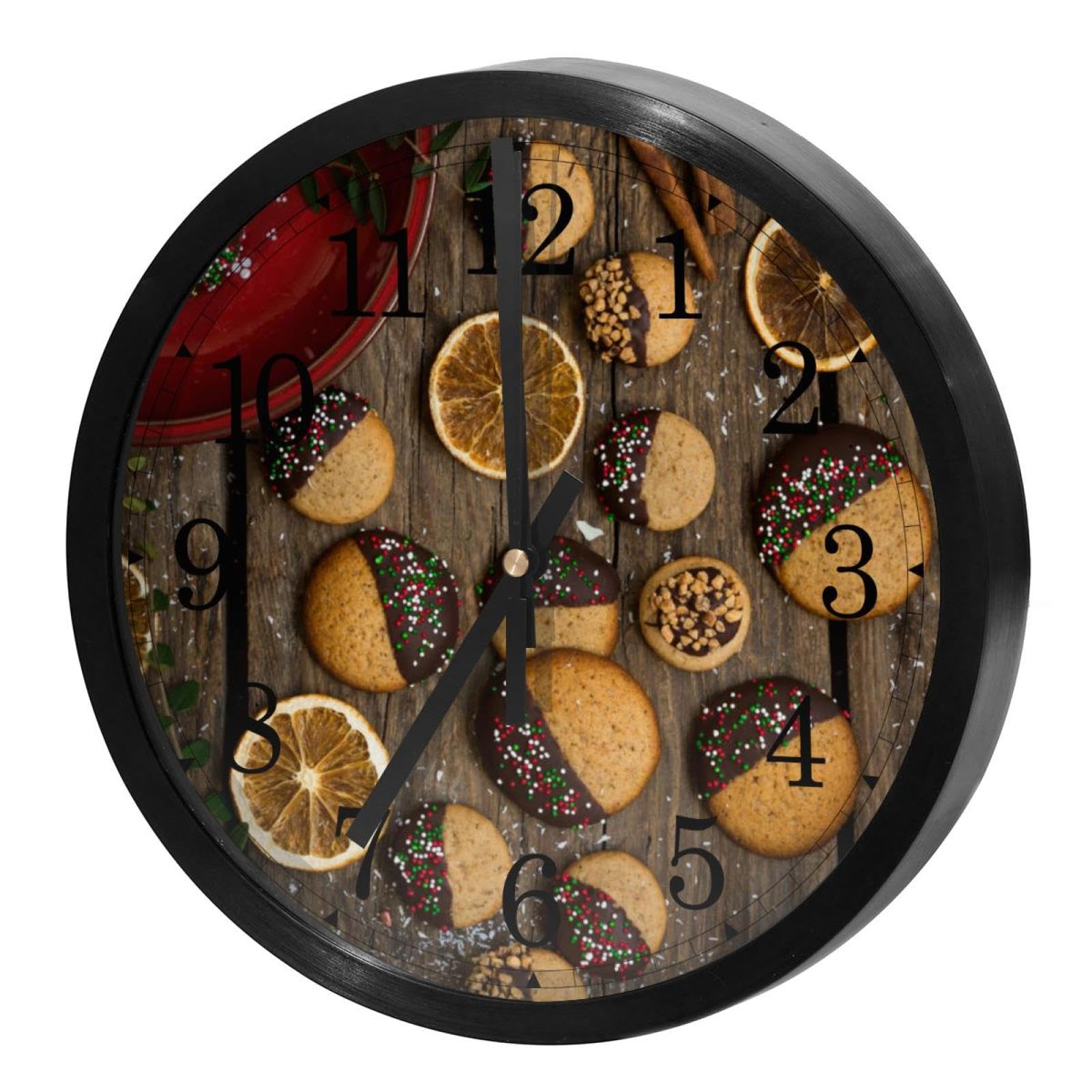 Horloge murale à quartz silencieuse ronde en bois haut de gamme