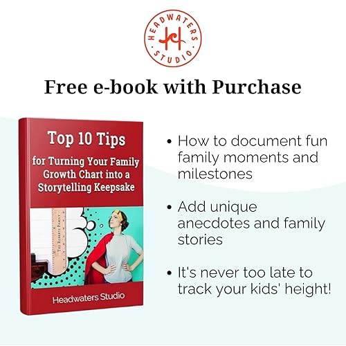 Miniatura 5 de HEADWATERS - Tabla de crecimiento de reglas de madera para niños, niños y niñas, tabla de altura y medición de altura para pared, decoración de
