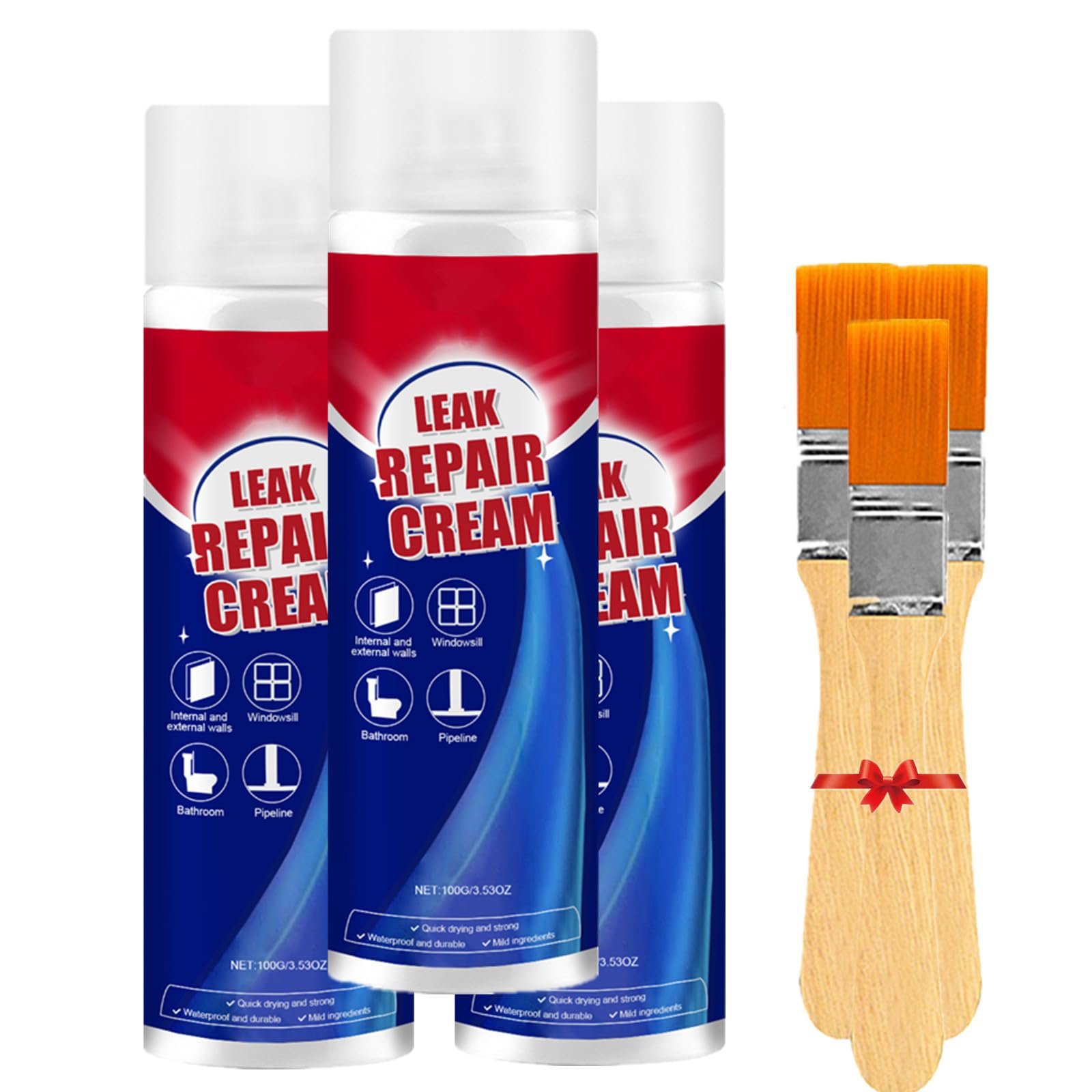 Wasserdichtes Dichtungsspray zur Leckreparatur, Leak Repair Cream, Leck-Reparatur Wasserdichtes Dichtungsmittel Spray, Stoppt Lecks in Sekunden! Stark, Sicher und Einfach Anzuwenden (3PCS)