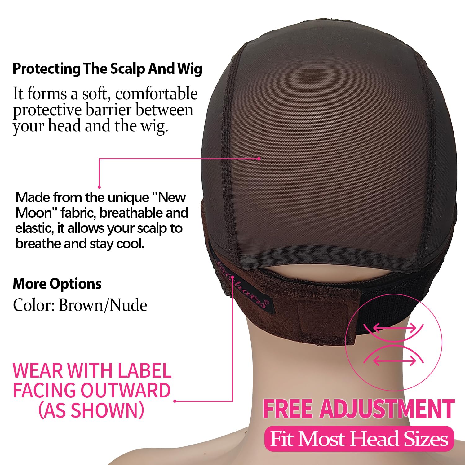 Labhairs Lace-MAX - Gorro de agarre para peluca para mujer, antideslizante, ajustable, mantiene las pelucas sin pegamento en su lugar de forma segura, gorra de encaje HD reutilizable con diadema para