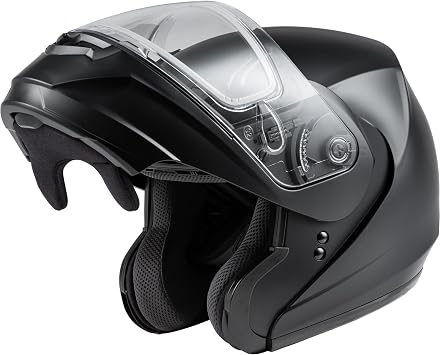 GMAX MD-04S Snow Modular Helmet Solid w/Quick Release Buckle (Matte Black, Small) - FMVSS 218 Approved