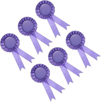 YOKIVE 6 Pcs Blank Award Ribbon, Winner Ribbons with Pin | Recognition Ribbon Great for Home Study Wedding, Competition, Purple