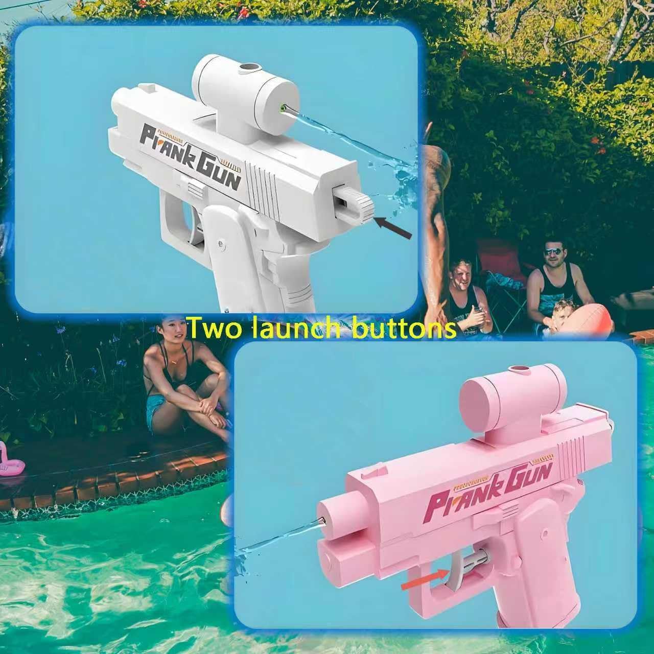 5 Pack Prank Water Gun,Prank Two-Way Water Gun,Spray from Front and Back,Pranks Battle Toy for Pool Summer Party,Friends,Large Capacity of Water Tank （Random Combination of Colors）