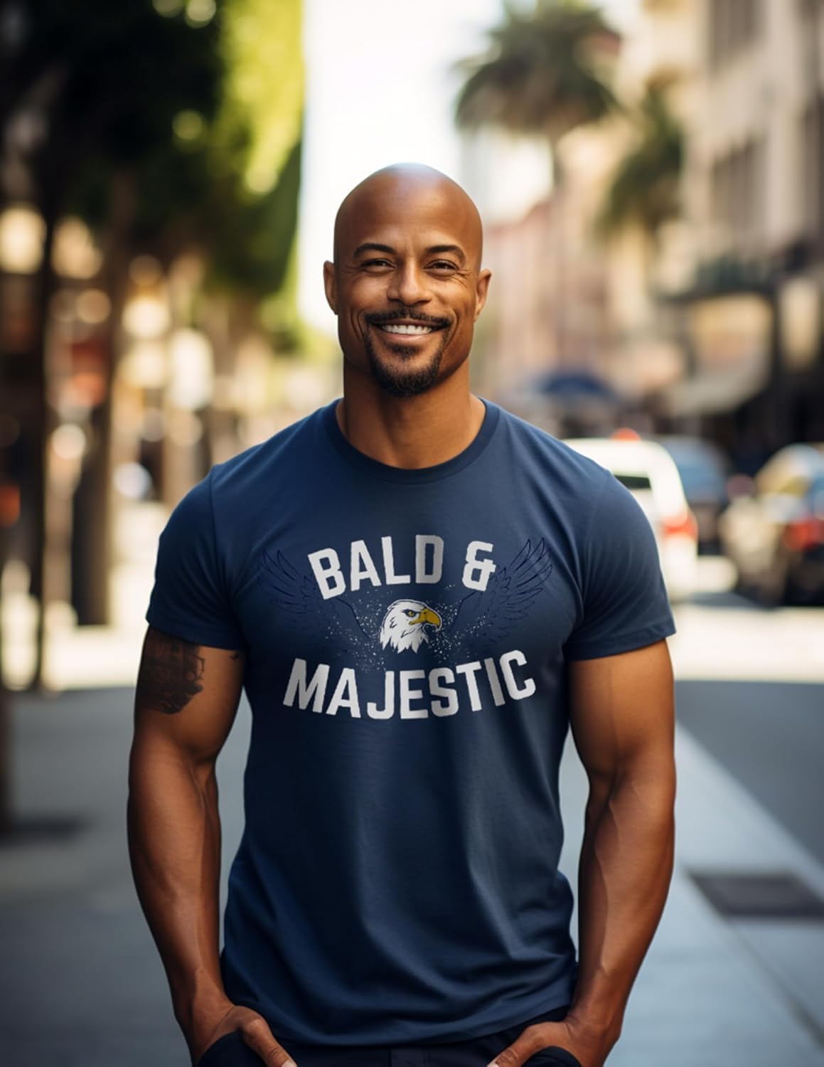 Just Another Sexy Bald Guy | Funny Dad Husband Grandpa Joke Dude Men Humor T-Shirt - Image 3