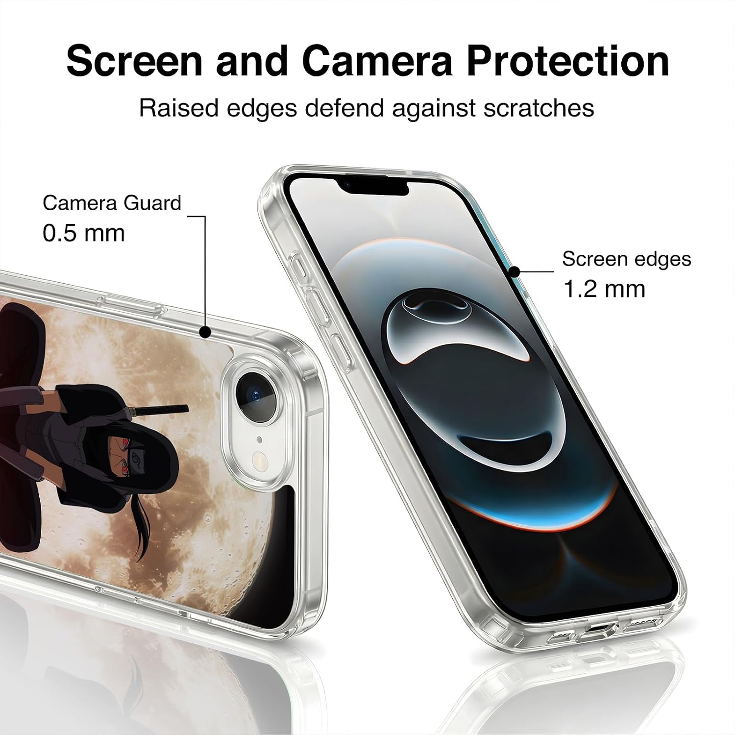 Head Case Designs Officially Licensed Naruto Shippuden Itachi Uchiha Moon Character Art Gel Case [Military Grade Protection] Compatible with Apple iPhone 16e and Compatible with MagSafe