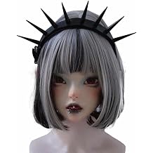 Women Leather Headband Steampunk Spiked Headband Gothic Hairband HD Black
