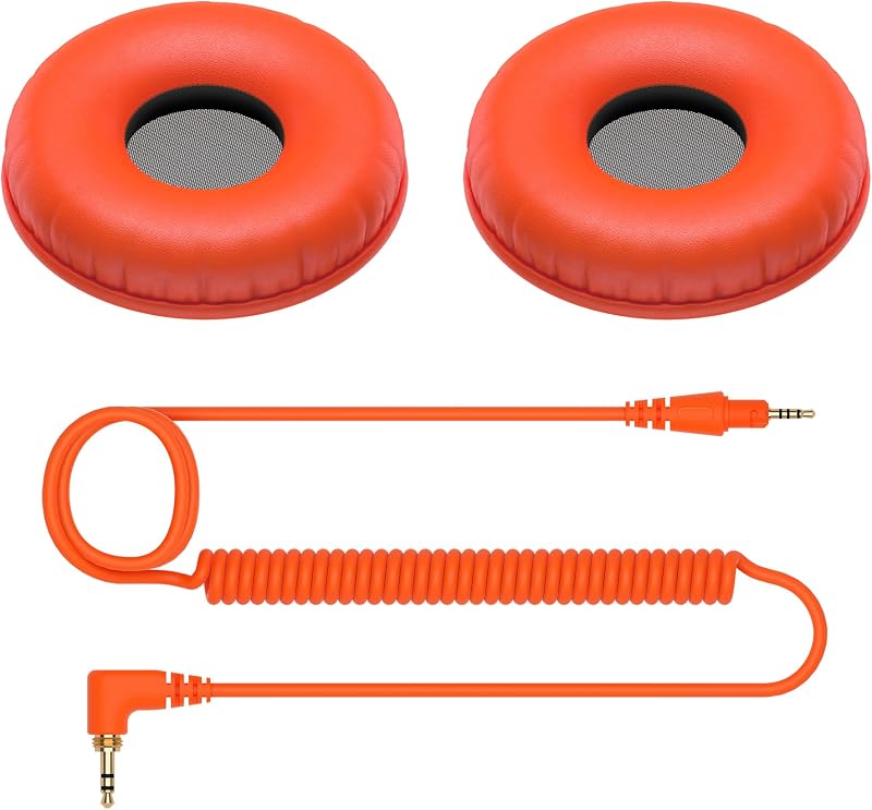 Pioneer DJ HC-CP08-M Accessory Pack with CUE1 Series Ear Pad and Cord, Orange
