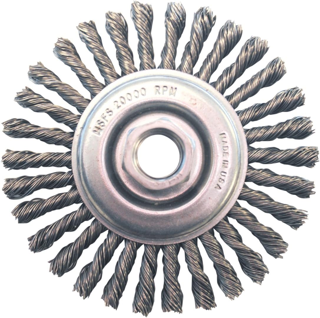 US Forge 1107 Wire Wheel Brush Stringer .020 Wire, 6-1/2-Inch by 3/16-Inch by 5/8-Inch-11