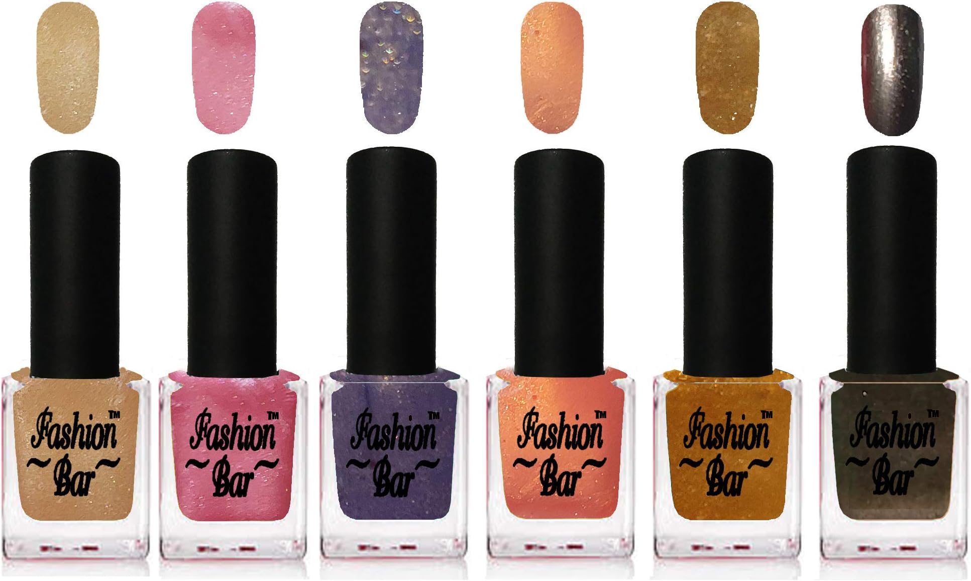 Fashion Bar HD Metallic Shine Nail Polish Combo Pack of 6, FBG 4