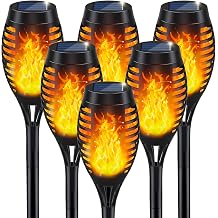 IkeeRuic Solar Torch Light with Flickering Flame for Halloween Decorations