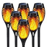 IkeeRuic Solar Lights Outdoor, Solar Torch Light with Flickering Flame for Outdoor Decor, Solar Garden Lights, Waterproof Outdoor Lighting, Flame Torches for Outside Patio Pathway Yard Decorations...