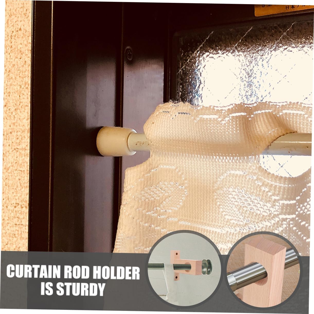 4pcs Wooden Curtain Rod Bracket Holders Heavy Duty Support for Window Drapes Easy to Install Design for Living Room and Bedroom Curtains