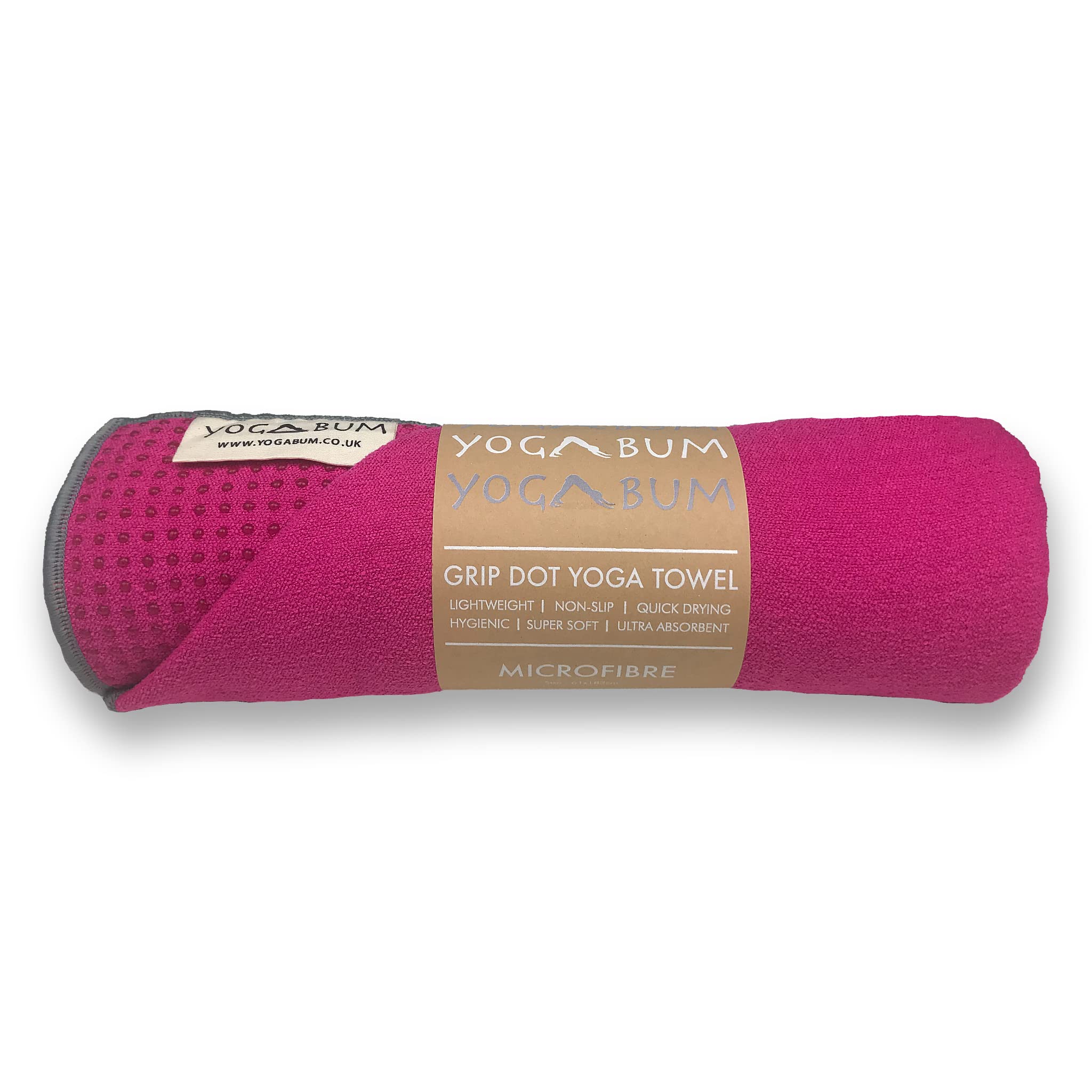 Yogabum Grip Dot Yoga Mat Towels, Pink, 62 cm x 183 cm - Image 4