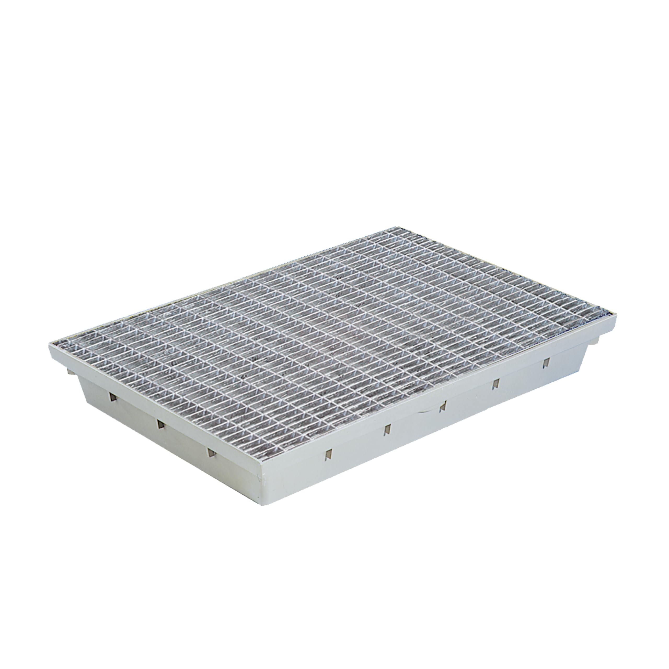 MEA Paillasson encastrable 60x40x8 cm avec Grille Caillebotis en Acier Galvanisé