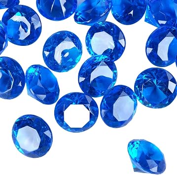 Acrylic Diamond Fake Gems Vase Filler, Babenest 240pcs 3/4 Inch Faux Diamonds Crystals Jewels for Table Scatters Wedding Party Event Arts & Crafts Birthday Decoration Favor Royal Blue