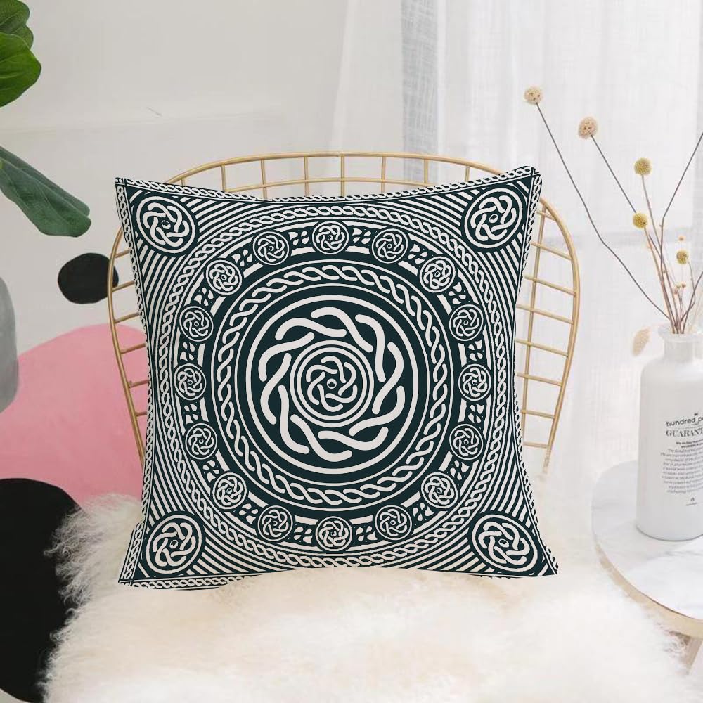 HYOSXW Cushion Cover,Throw Pillow Case Home Decorative for Living Room Bedroom Sofa Chair 16X16 Inch,Celtic, the mysterious totem of Nordic knots,Pillowcase 40X40cm