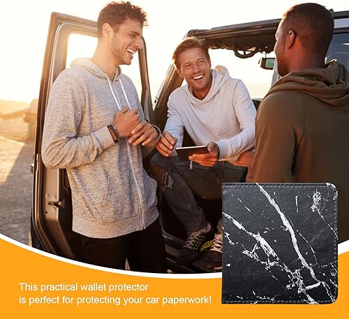 Miniatura 6 de Soporte para registro y seguro de automóvil, organizador de cuero para guanteras con cierre magnético, estuche de accesorios para compartimentos de