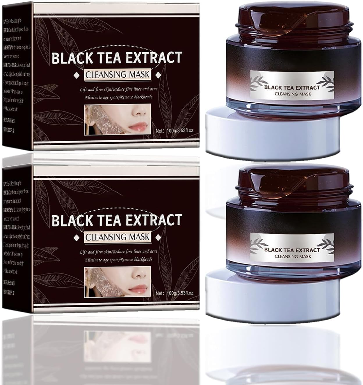 NOISSUE Black Tea Peel off Mask, 2024 New Black Tea Mask, Black Tea Skinning Peel off Mask - Anti Aging, Toning & Rejuvenating - 3.52 OZ. (2PCS)
