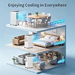 Portable Air Conditioner, 10L Evaporative Air Cooler Fan with Remote, Removable Water Tank, 3-in-1 Quiet Cooling with 4 Ice Packs & Timer, Low Noise Swamp Cooler for Home Bedroom Office