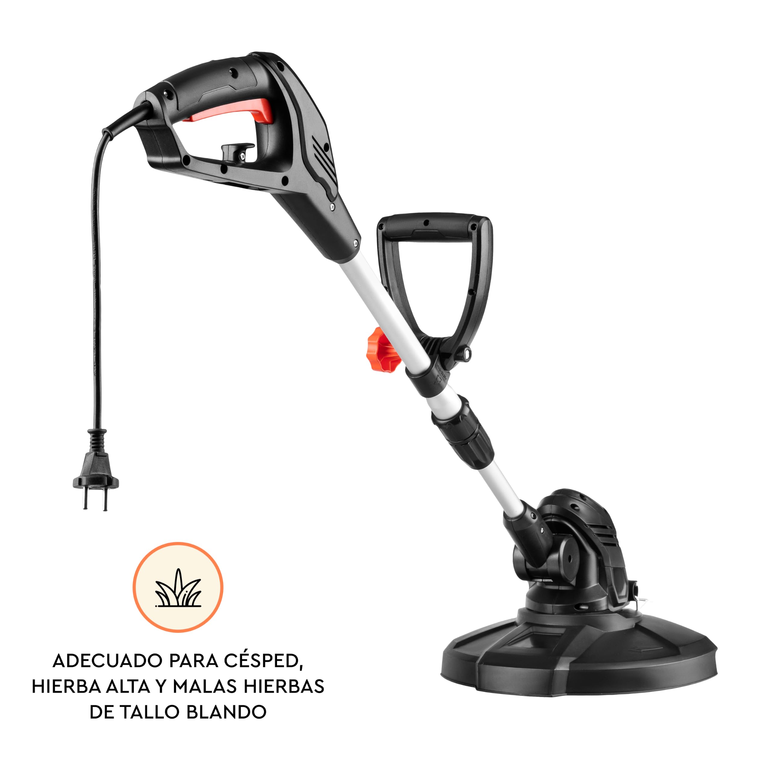 Cortabordes Eléctrico 55L 550W - Recortadora de Césped 320 mm 8800 RPM Barra Telescópica de Aluminio, Cabezal Ajustable, Mango Regulable e IPX4 para Jardín, Bordes, Parterres y Caminos - por Dnipro-M