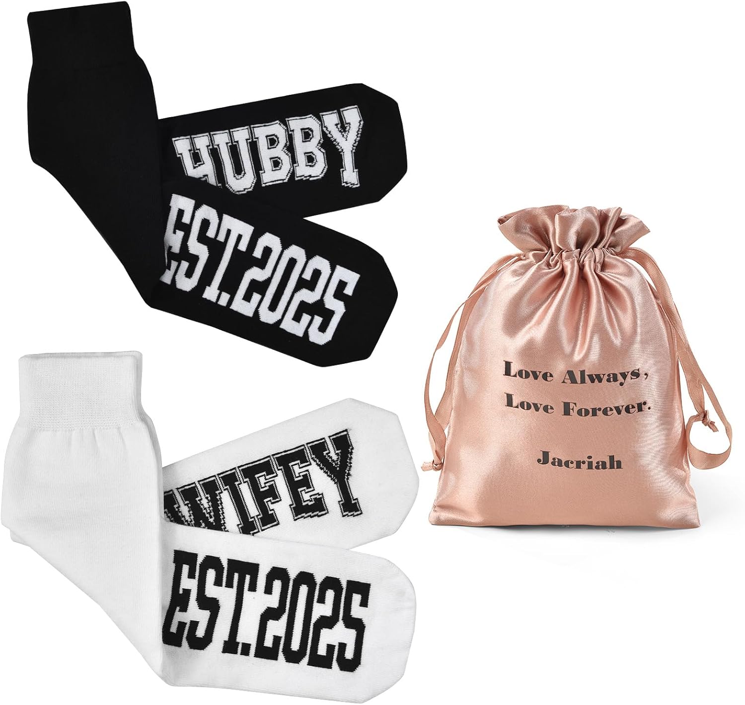 Couples Socks Set Newlyweds Gift – Hubby and Wifey Wedding Socks - Image 8