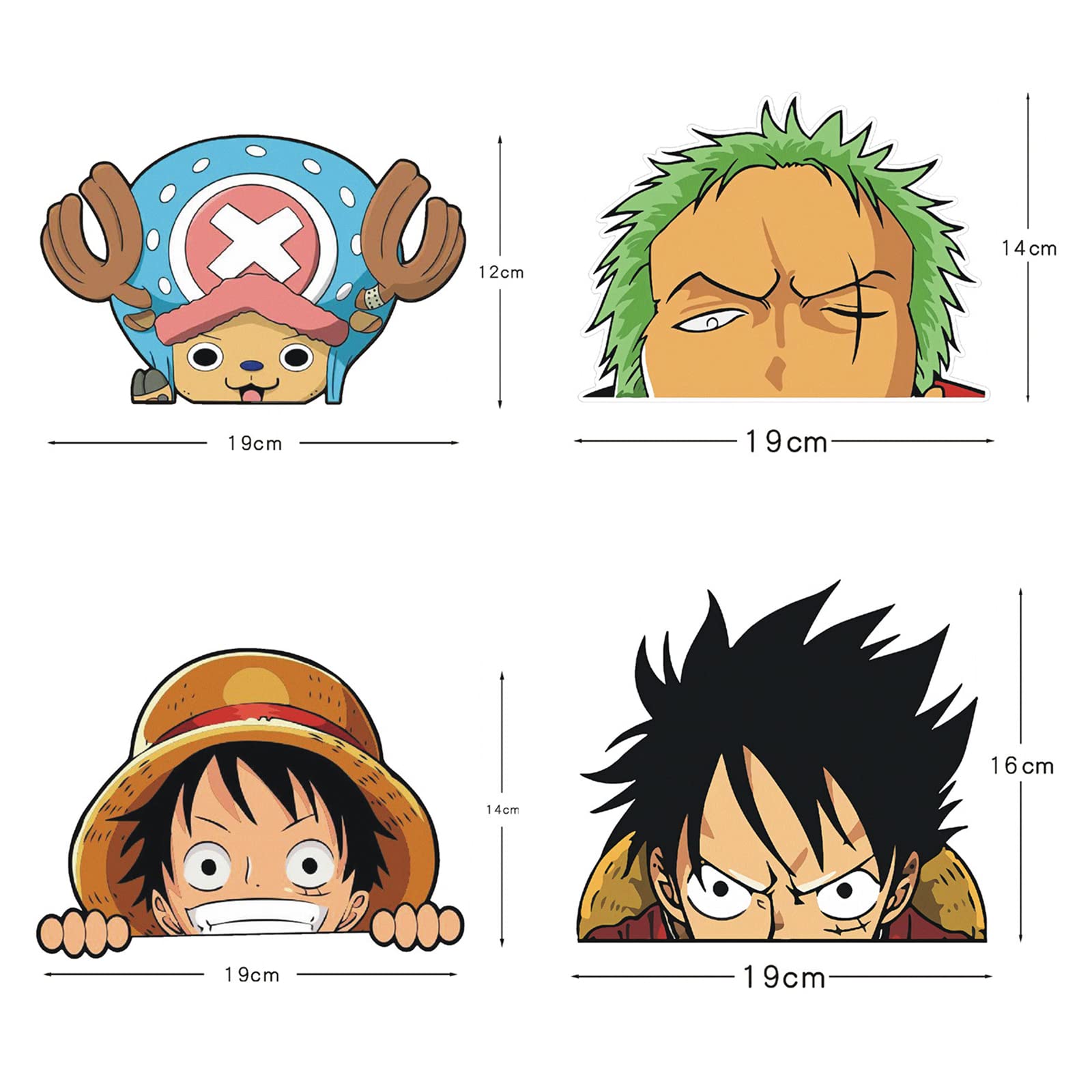 Amazon.co.jp: カーステッカー ワンピース ルフィ ゾロ チョッパー 4個