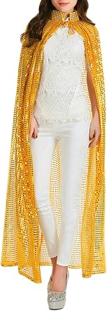 MioCloth Halloween Party Festival Magic Cosplay Sequin Costume Cloak Cape Robe Outwear