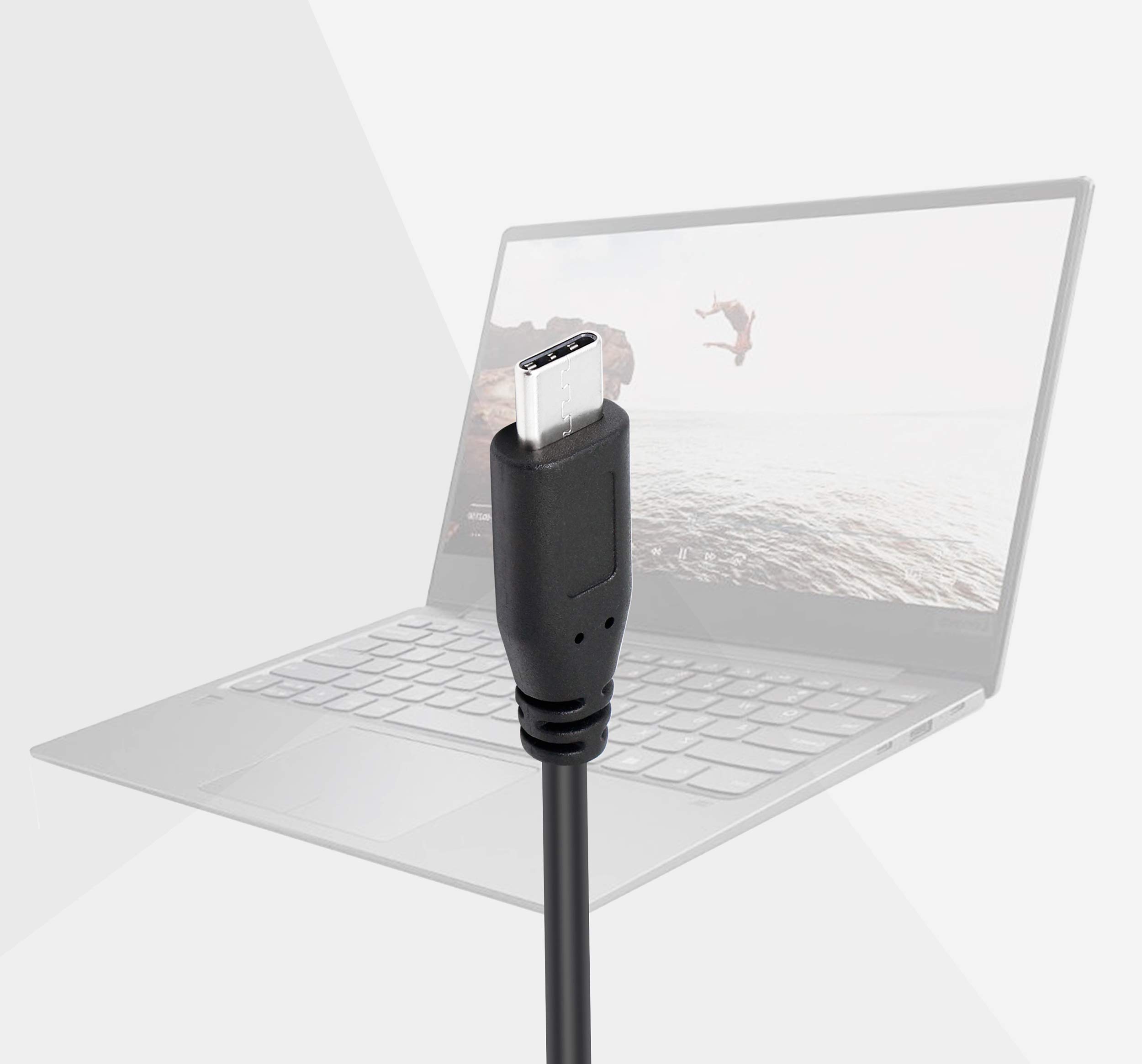 Cerrxian, cavo di estensione USB di tipo C, da Mini USB 2.0 femmina a USB di tipo C maschio, cavo di ricarica e sincronizzazione, adattatore e convertitore, cavo lungo 25,4 cm