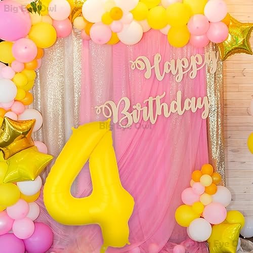 Vista 59 de Globos grandes de aluminio amarillo número 5 de 40 pulgadas, helio, globo grande de Mylar para decoración de fiesta de cumpleaños de miel, abeja