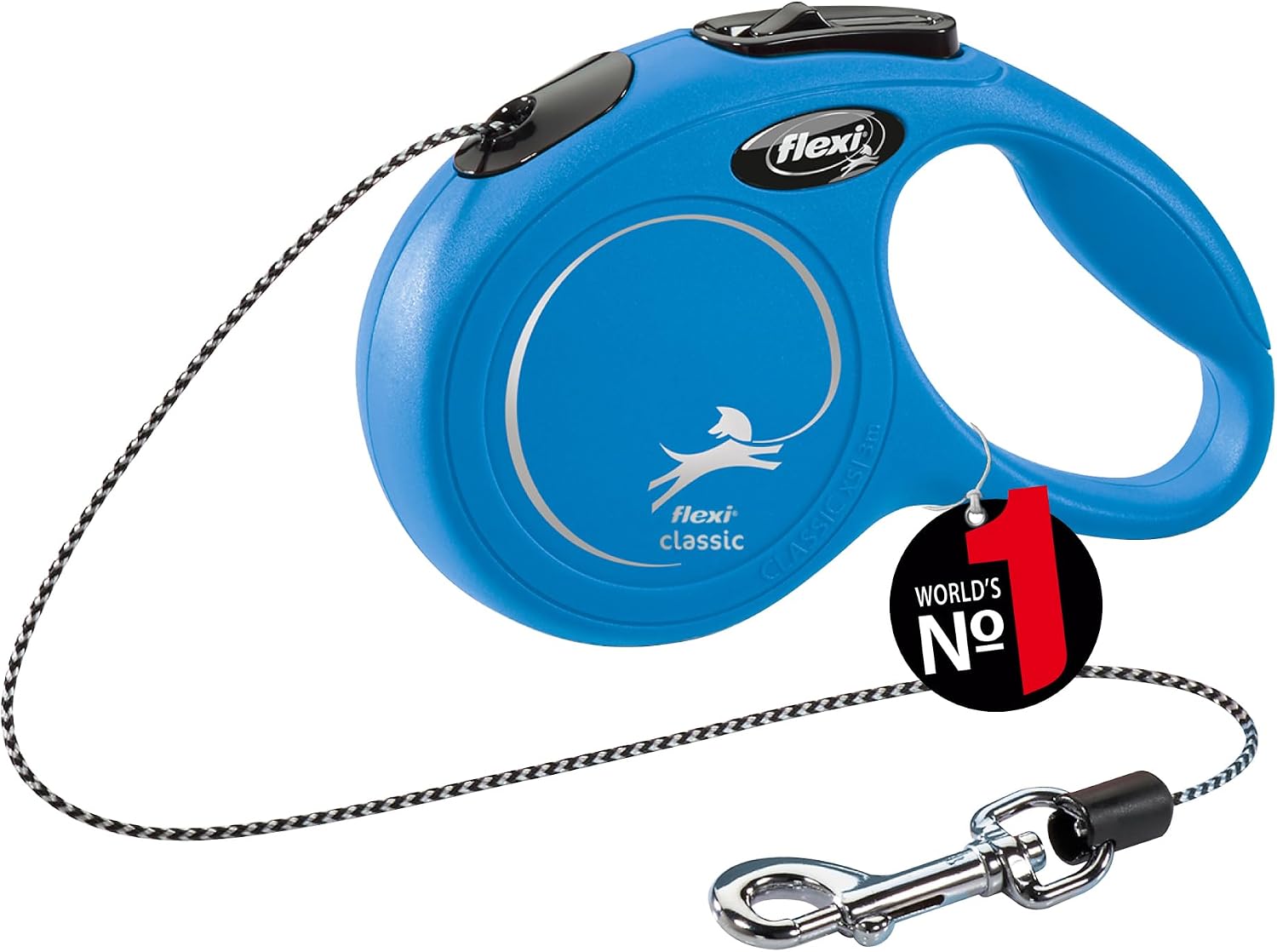 Flexi Roll-Leash New Classic XS Rope 3 M Blue for Dogs, Cats & Small Animalsup to Max. 8 kg