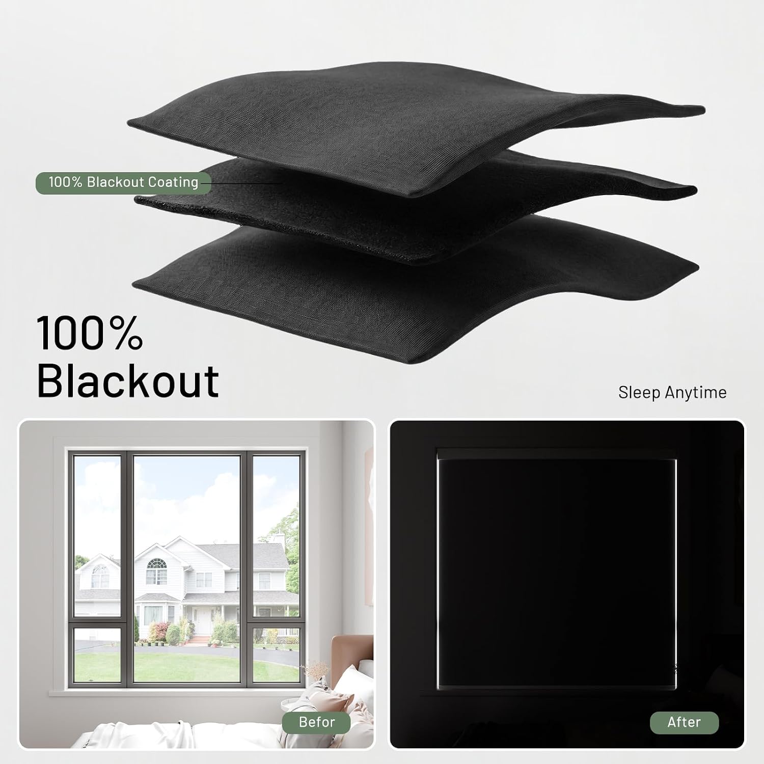 No Drill Motorized Blinds with Remote, Black,32" W x 72" H image 4