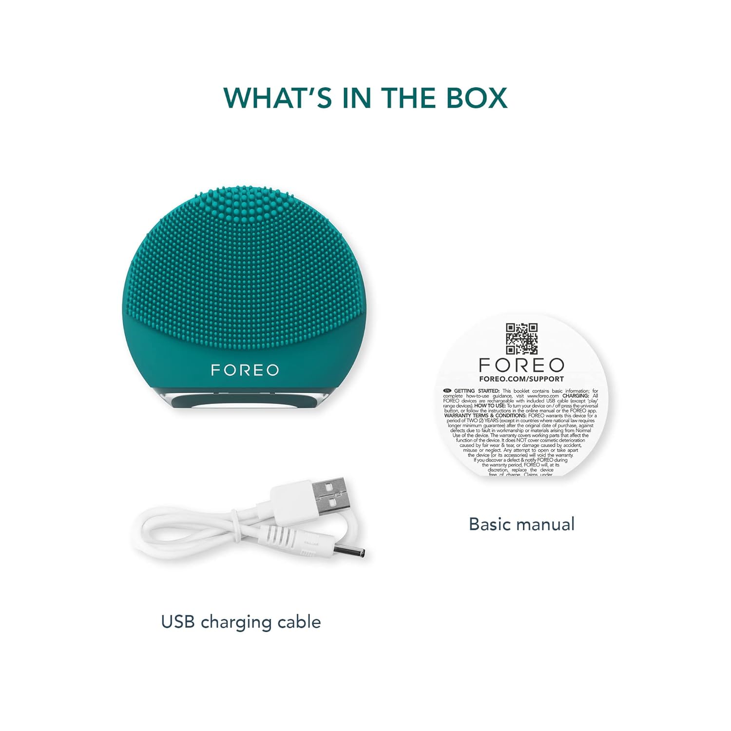 FOREO Luna 4 go Face Cleansing Brush & Firming Massager - Premium Face Care - Enhances Absorption - Simple Skin Care Tools - for All Skin Types- Evergreen