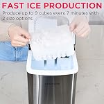Frigidaire Compact Countertop Ice Maker, Makes 26 Lbs. Of Bullet Shaped Ice Cubes Per Day, Silver Stainless