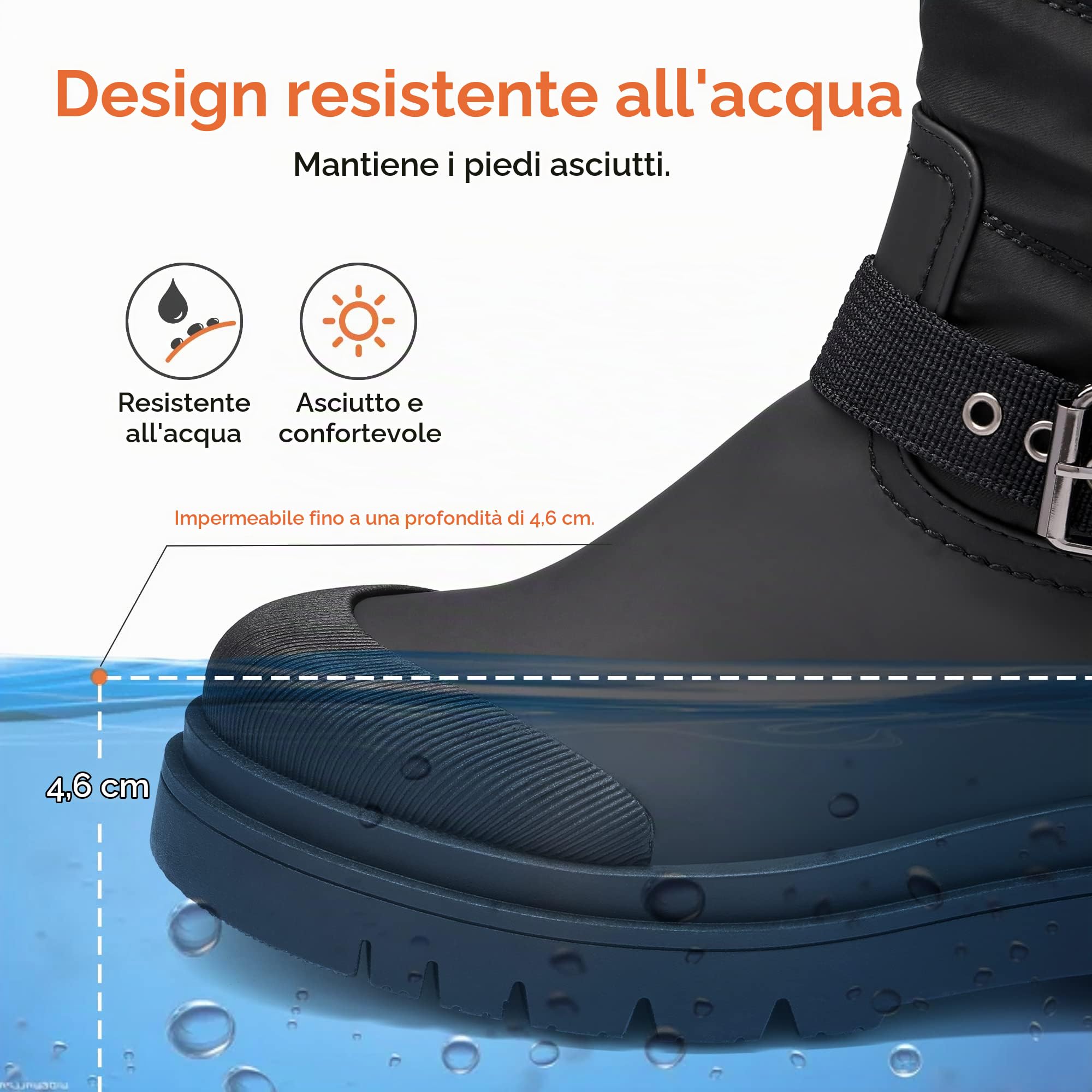 DREAM PAIRS Stivali da Neve da Donna con Suola Spessa Stivali Invernali con Pelliccia Caldo Scarpe Boots All'aperto Comodi