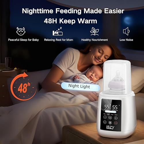 Miniatura 5 de Calentador de biberones rápido 12 en 1 para leche maternafórmula con 20 bolsas, luz nocturna, calentador de leche con control preciso de