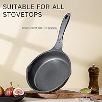 Vista 2 de JEETEE Nonstick Frying Pan, 8" Skillet Titanium & Ceramic Omelette Egg Pan, Oven Safe Suitable for All Stovetops (Gray)