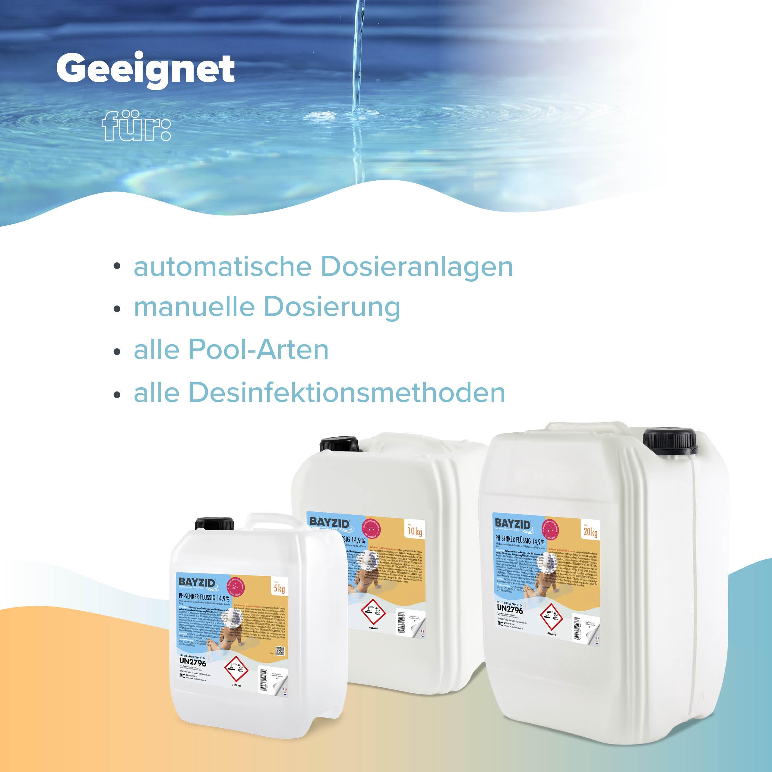Höfer Chemie BAYZID pH Senker Minus 14,9% 20 kg für Pool Schwimmbad