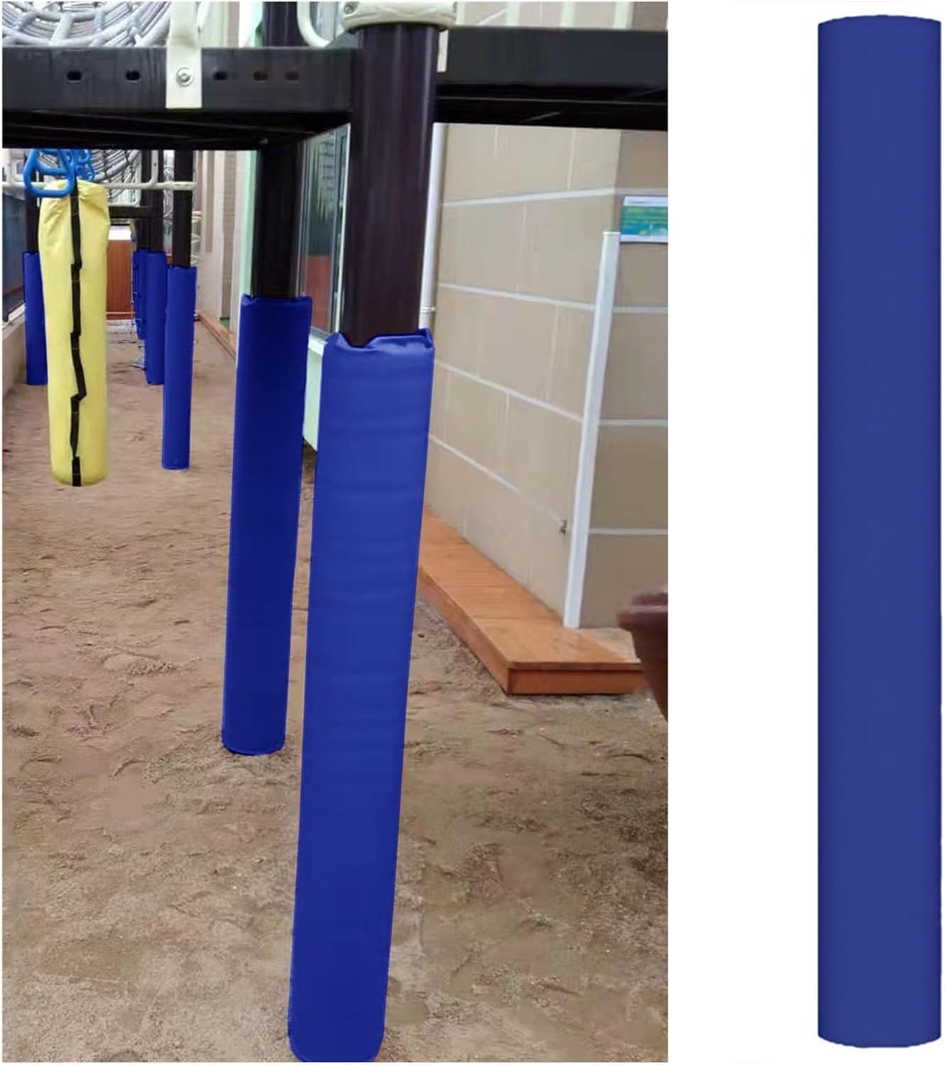 バスケットボールポールパッド ポールパッドラップアラウンドフォーム、遊び場用5 6 7 8フィート、金属製ポールパッド衝突ガード、全