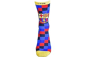 Maccabi Official FC Barcelona Checkered Knit Socks (Size 9-13): The Ultimate Footwear for Football Enthusiasts