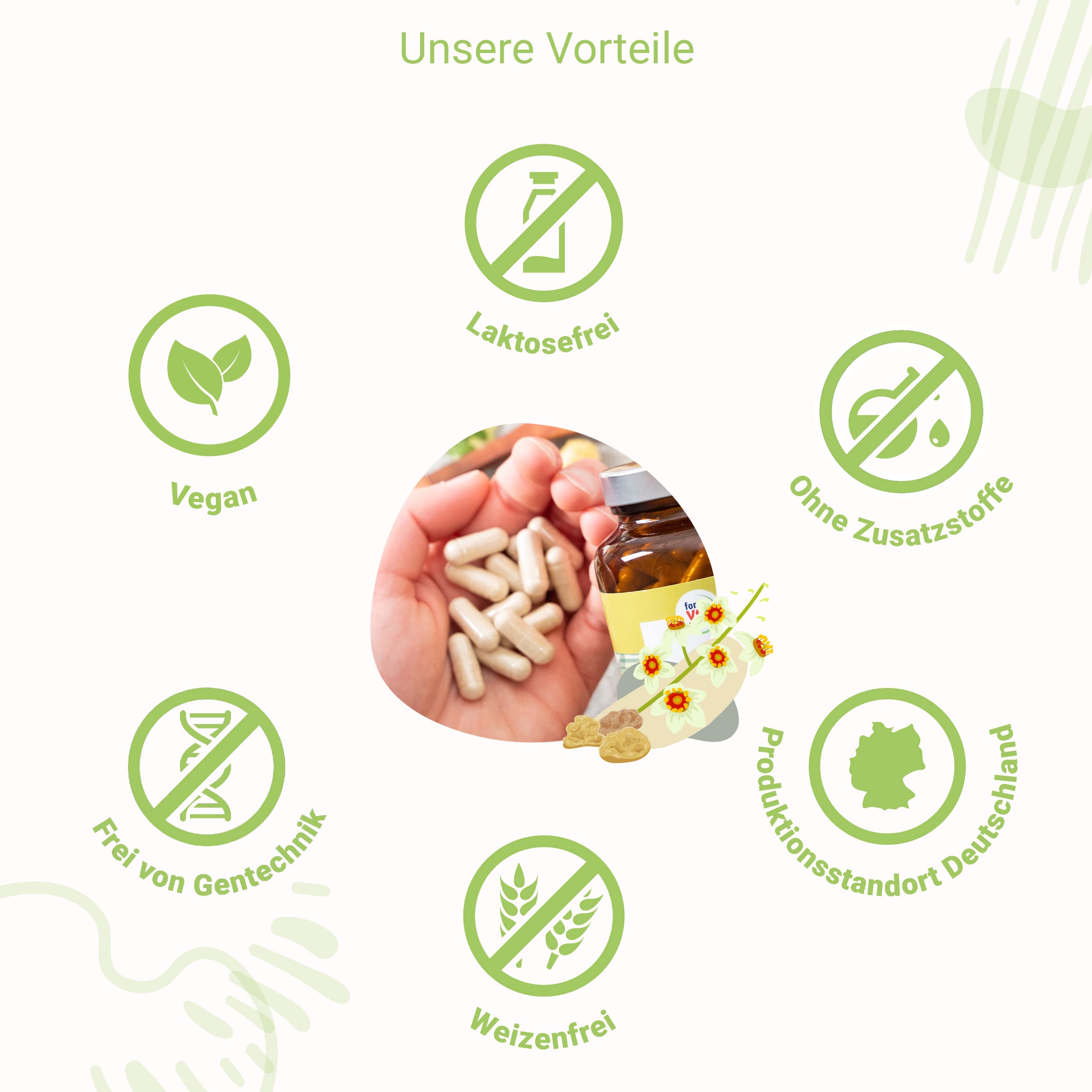 for you Weihrauch Kapseln – 120 Kapseln mit Boswellia Serrata Extrakt, standardisiert auf 65% Boswelliasäuren, plus Ingwerwurzelpulver – 400 mg pro Kapsel