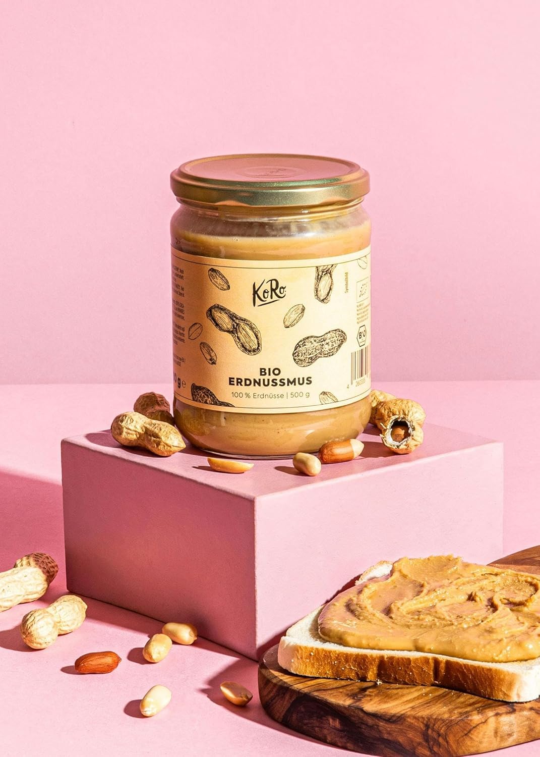 KoRo - Purée de cacahuète bio 2 x 500 g - Qualité bio - Sans additifs - Dans un lot pratique de deux