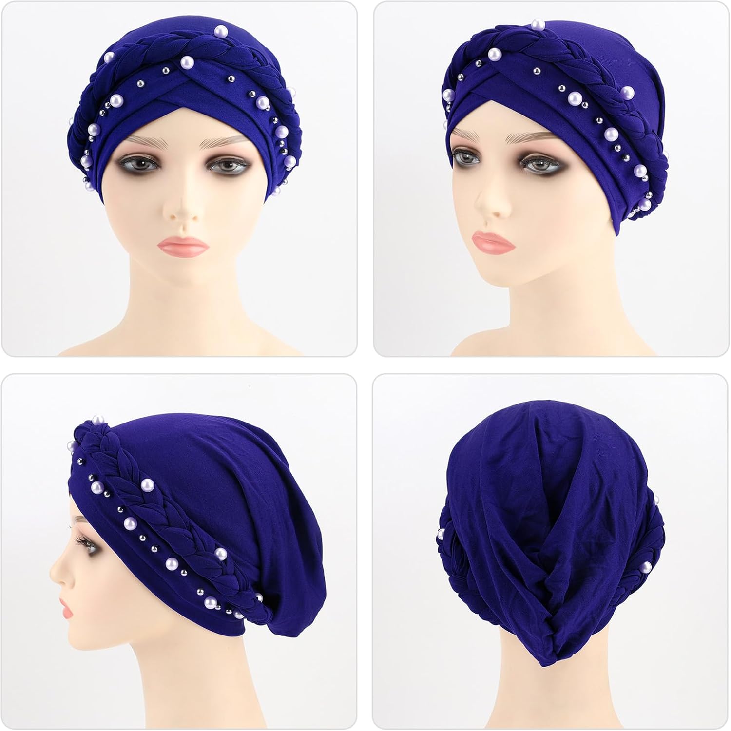 African Women Turban Caps Pre-Tied Twisted Turbans Head Scarf for Women Hair Wraps Cover Beanie Cancer Chemo Headwear - Image 2