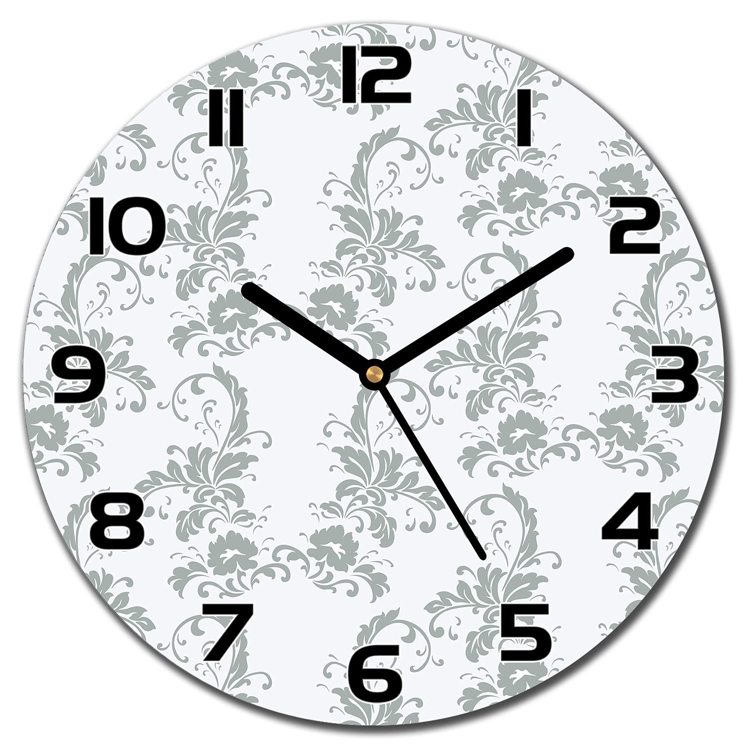 Horloge murale cuisine et salon avec motif fleurs de lys