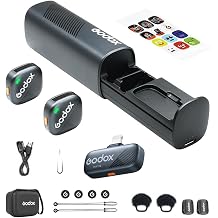 GODOX Cube-SL Kit2 2.4GHz Wireless Microphone System for iPhone 14/13/12 Lightning Port,Up to 30H Runtime,300m Stable Transmission,Portability for Interview,Livestream,Outdoor Shooting,Vlog
