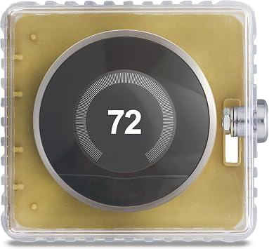 BISupply Thermostat Lock Box Cover with Key - Fits 5"x4.5" or Smaller Thermostats - Home Thermostat Guard with Mounting Installation Hardware