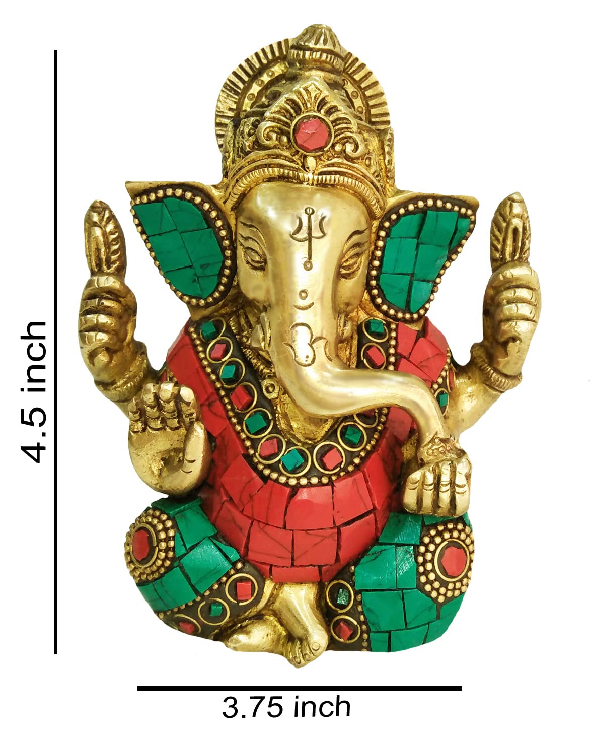 Brass Ganesha Statue - Health & Happiness Decor -6