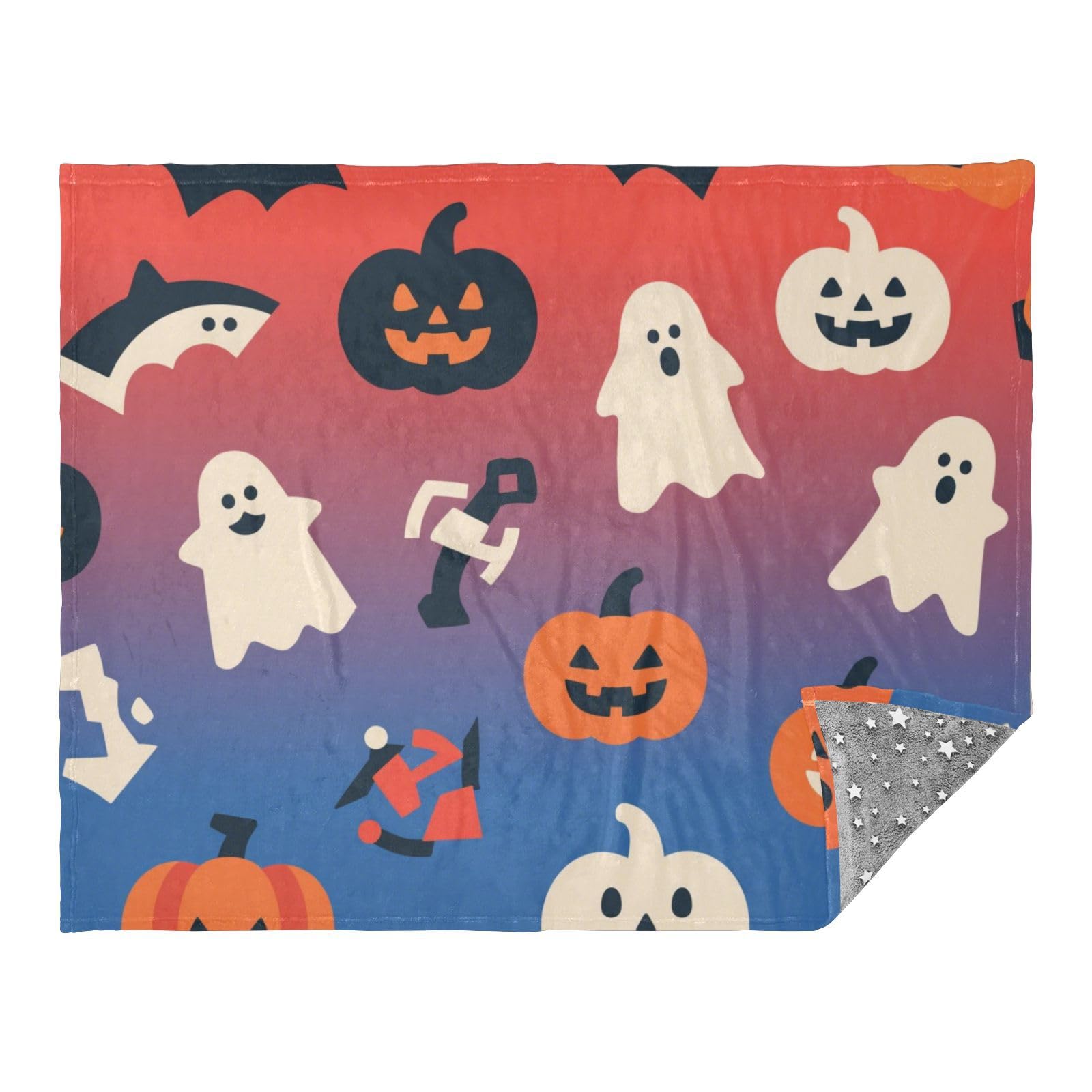 Couverture Halloween citrouille orange 127 x 178 cm une idée cadeau originale pour le canapé