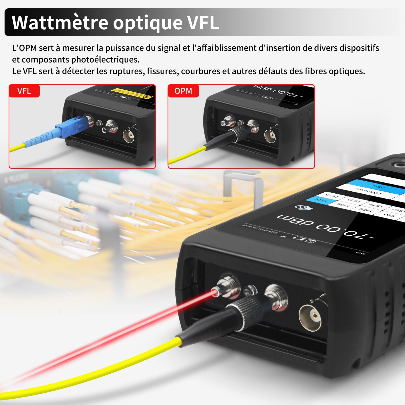 Henkion Testeur Câble Réseau RJ45 Professionnel Écran IPS 4", Ethernet Tester Rechargeable, Outils Réseau, Détection POE++, Digital Multi-Meter, OPM, Mesureur de Longueur Câble, TDR, NCV, LEVEL METER