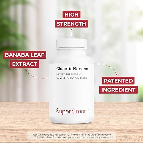 Miniatura 3 de Supersmart - Glucofit 5.3 mg por día (patentado y de alta resistencia) - Suplemento de extracto de hoja de banaba de ácido corosólico al 18%  Sin